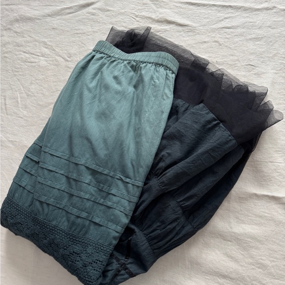 Vintage 100% cotton Ombre Dark Green Maxi Skirt L - Picture 16 of 17